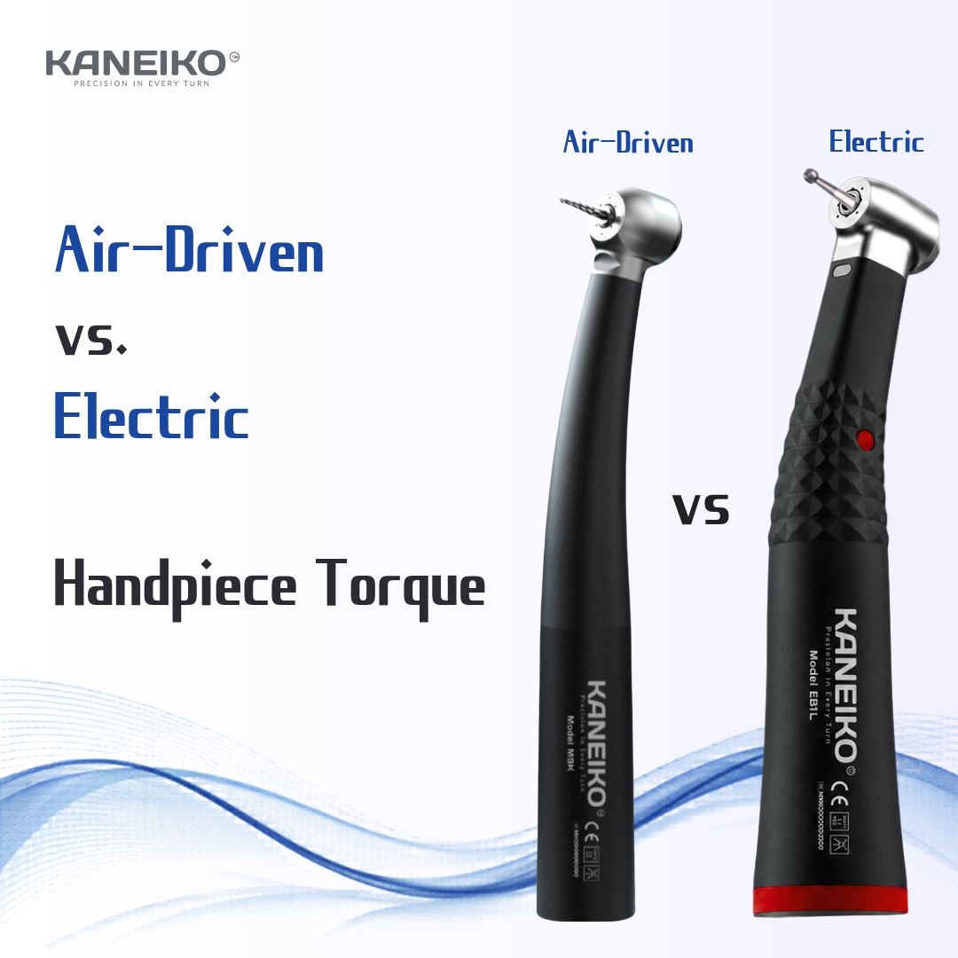 Air-driven vs electric dental handpiece torque comparison showing differences in cutting performance.