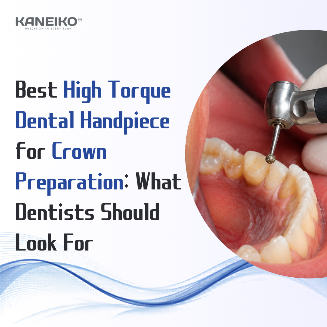 Kaneiko high torque dental handpiece for crown preparation with round diamond bur