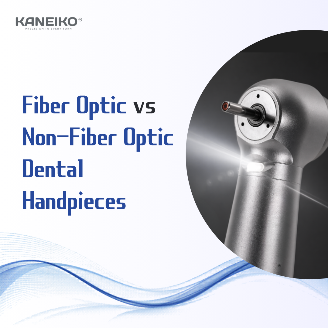 Kaneiko fiber optic dental handpiece compared with non fiber optic handpiece