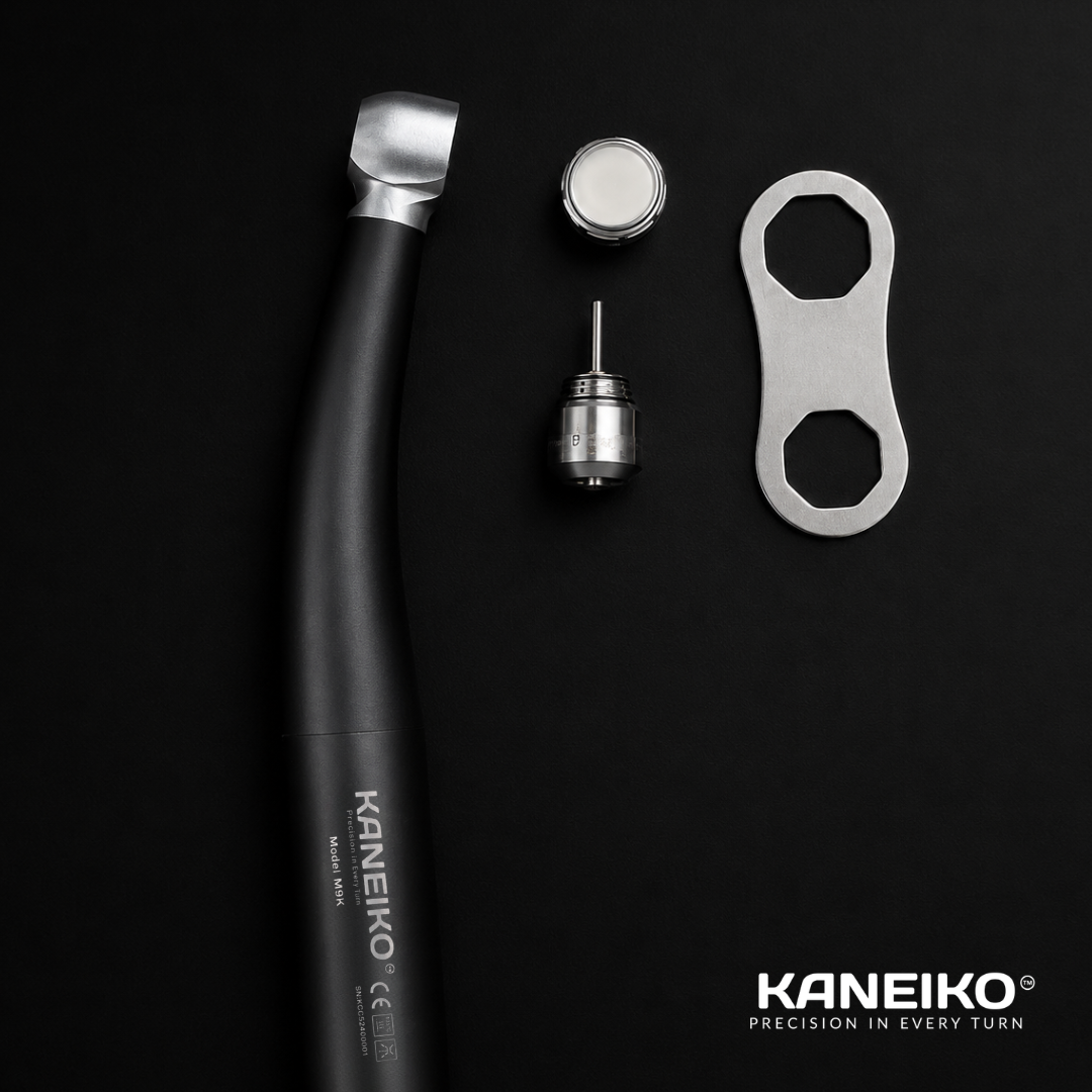 Kaneiko dental handpiece cartridge replacement components with turbine cartridge, head cap and spanner for easy maintenance support