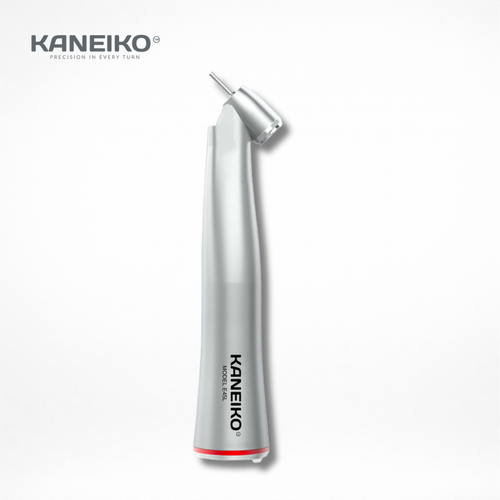 Kaneiko 1:4.2 electric 45-degree surgical contra-angle handpiece with internal air and mist spray for FG long-shank surgical burs and deep posterior access.