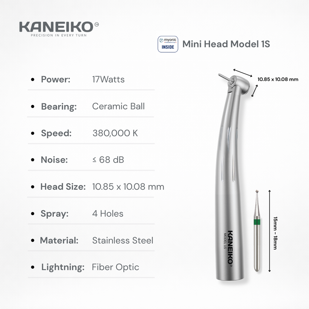 Kaneiko Mini Head Model 1S  with specifications on a white background