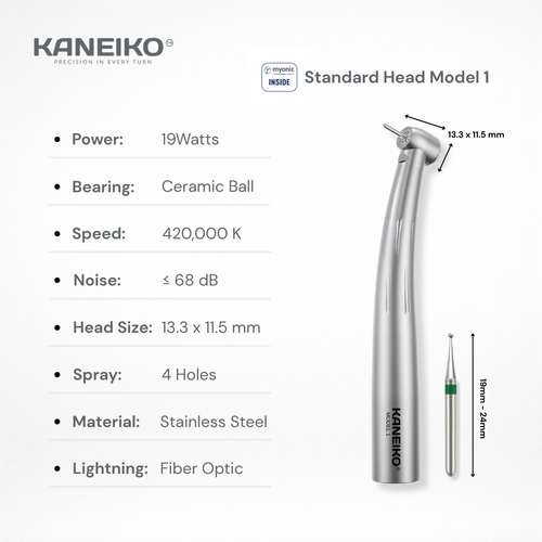 Kaneiko standard head model 1 with specifications on a white background