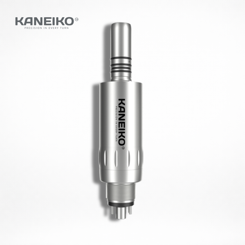 Kaneiko AMT-4 dental air motor with stainless steel body and E-type connection for driving compatible low-speed dental handpieces.