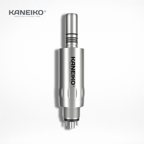 Kaneiko AMT-6 fibre-optic dental air motor with stainless steel body and E-type connection for compatible low-speed handpieces.