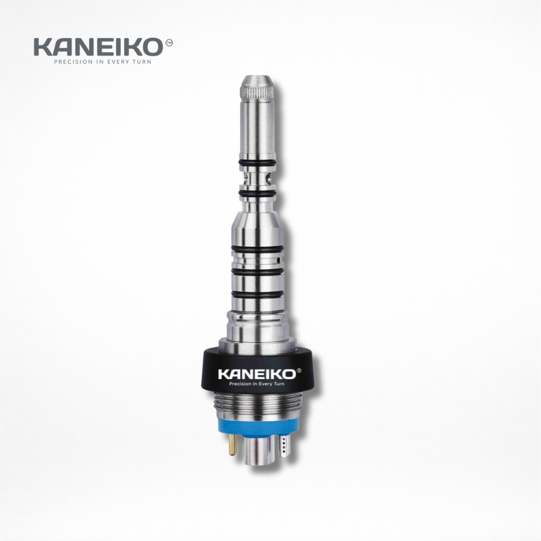 Kaneiko KL6 6-hole KaVo®-compatible dental quick coupling with stainless-steel construction for secure high-speed handpiece connection and fiber-optic light transmission.