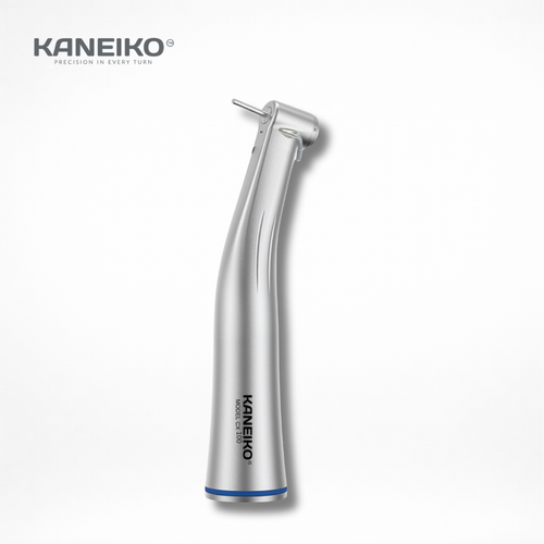 Kaneiko CX100 1:1 surgical contra-angle handpiece with external water spray and non-light design for controlled oral surgical procedures.