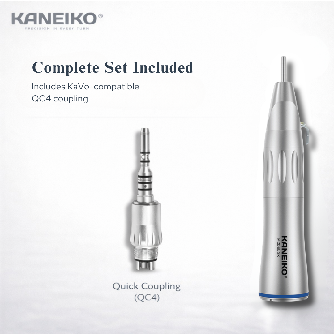 Kaneiko dental tool set with quick coupling (QC4) on a white background
