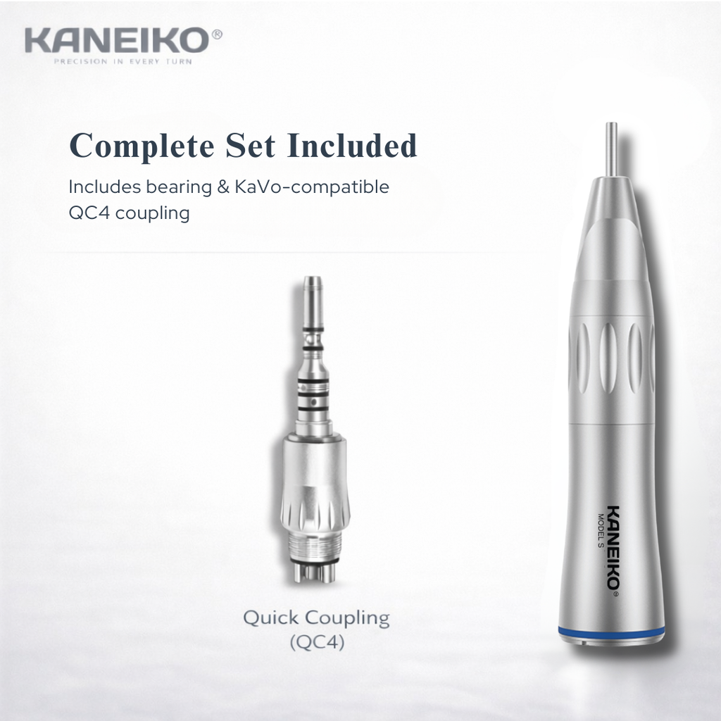 Kaneiko dental tool set with quick coupling (QC4) on a white background