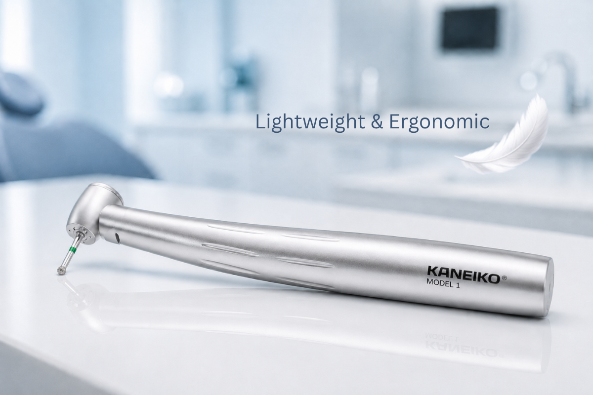 Kaneiko dental tool on a white surface with blurred background